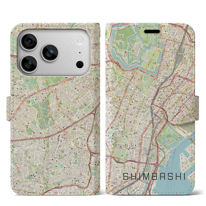 【新橋（東京都）】地図柄iPhoneケース（手帳タイプ）