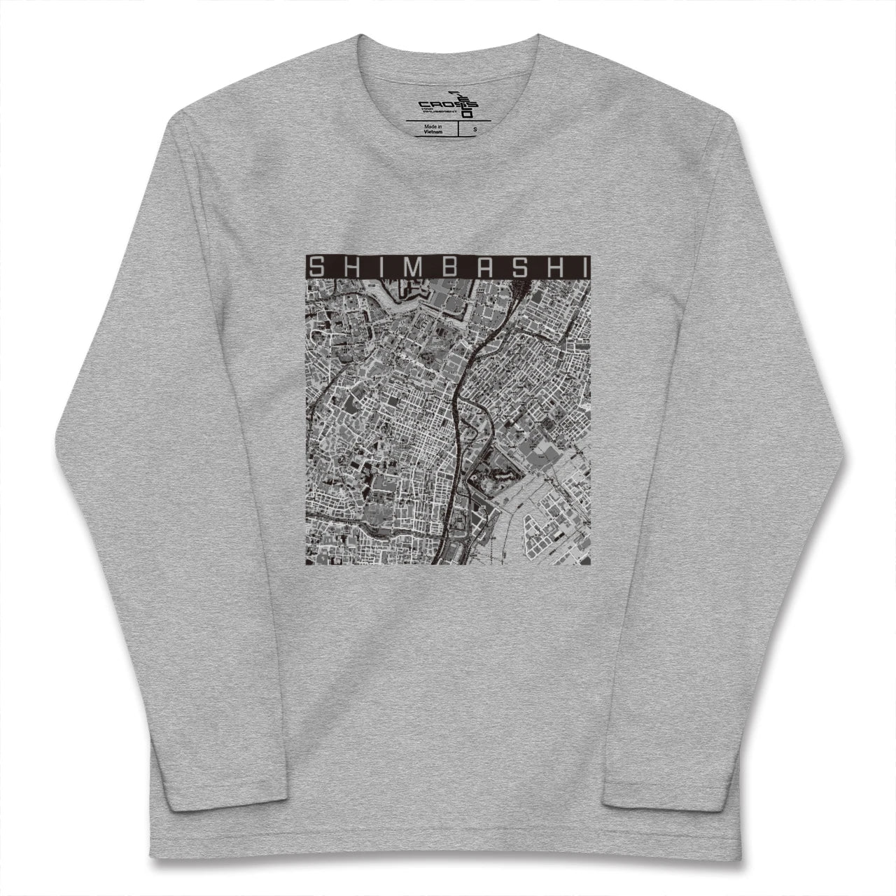 【新橋（東京都）】地図柄ロングスリーブTシャツ