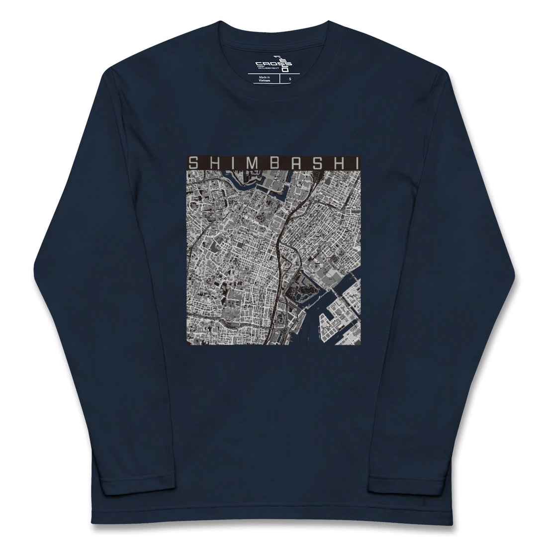 【新橋（東京都）】地図柄ロングスリーブTシャツ