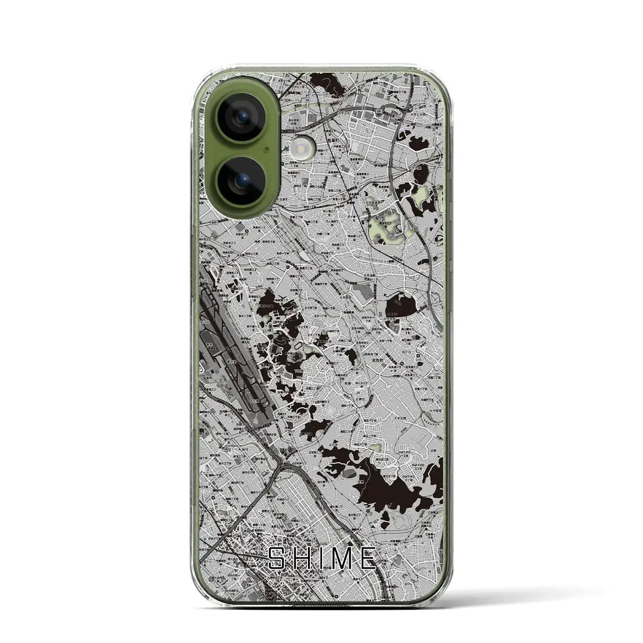 【志免（福岡県）】地図柄iPhoneケース（クリアタイプ）モノトーン・iPhone 17 Pro Max 用