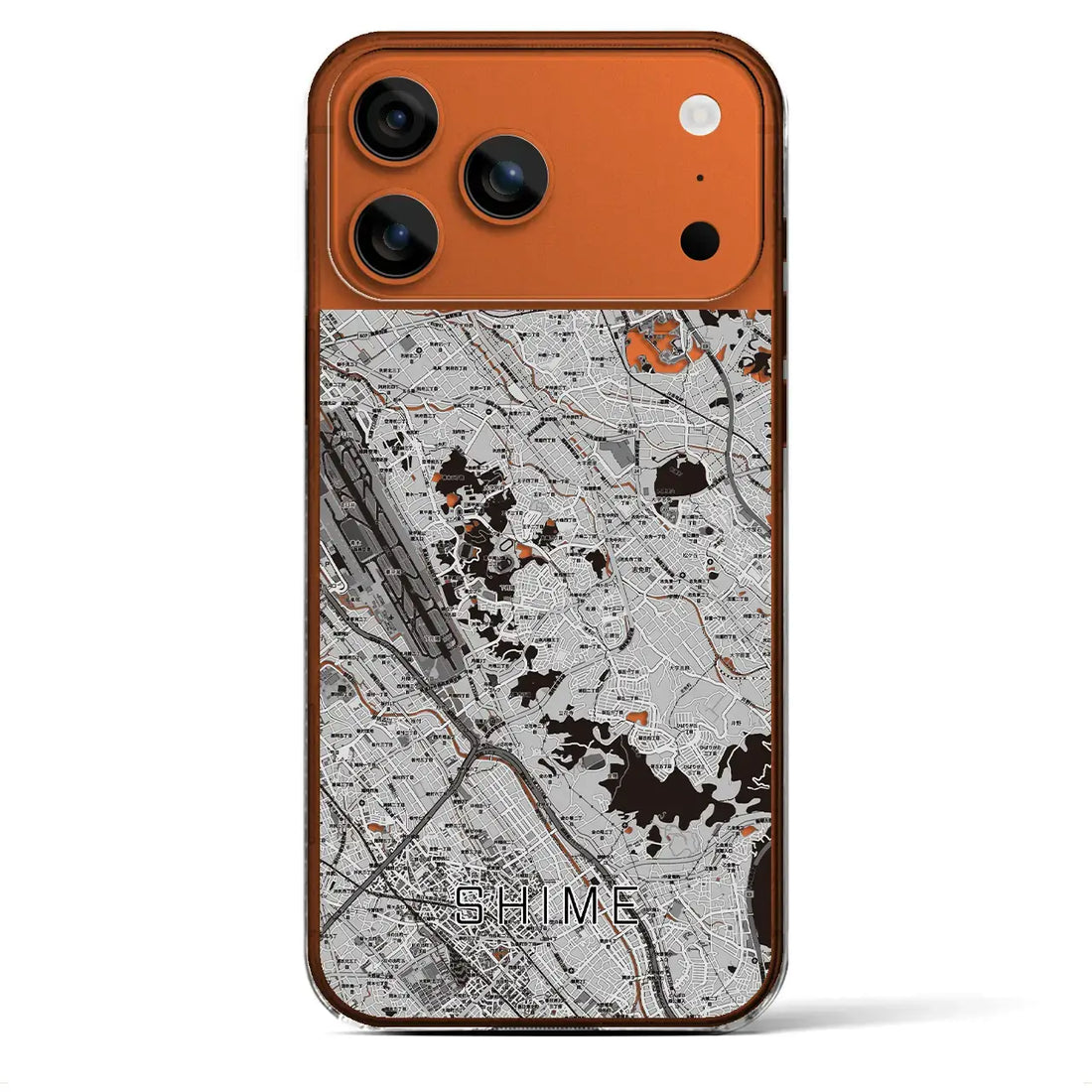 【志免(福岡県)】地図柄iPhoneケース(クリアタイプ)モノトーン・iPhone 17 Pro Max 用