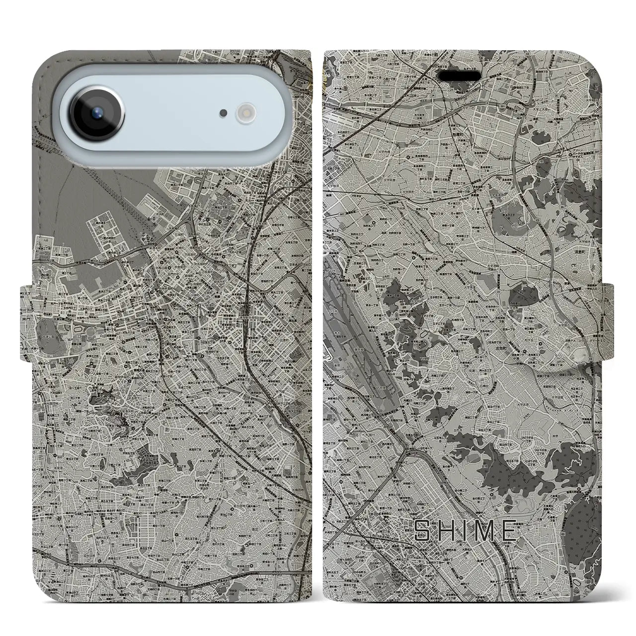 【志免（福岡県）】地図柄iPhoneケース（手帳タイプ）