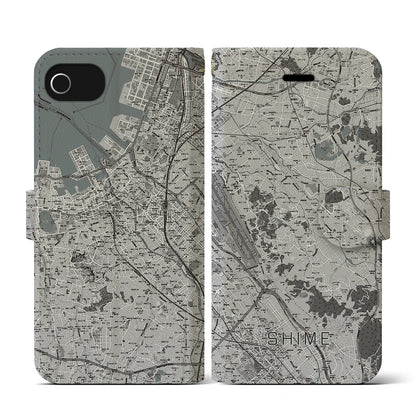 【志免（福岡県）】地図柄iPhoneケース（手帳タイプ）モノトーン・iPhone SE（第3 / 第2世代） / 8 / 7 / 6s / 6 用