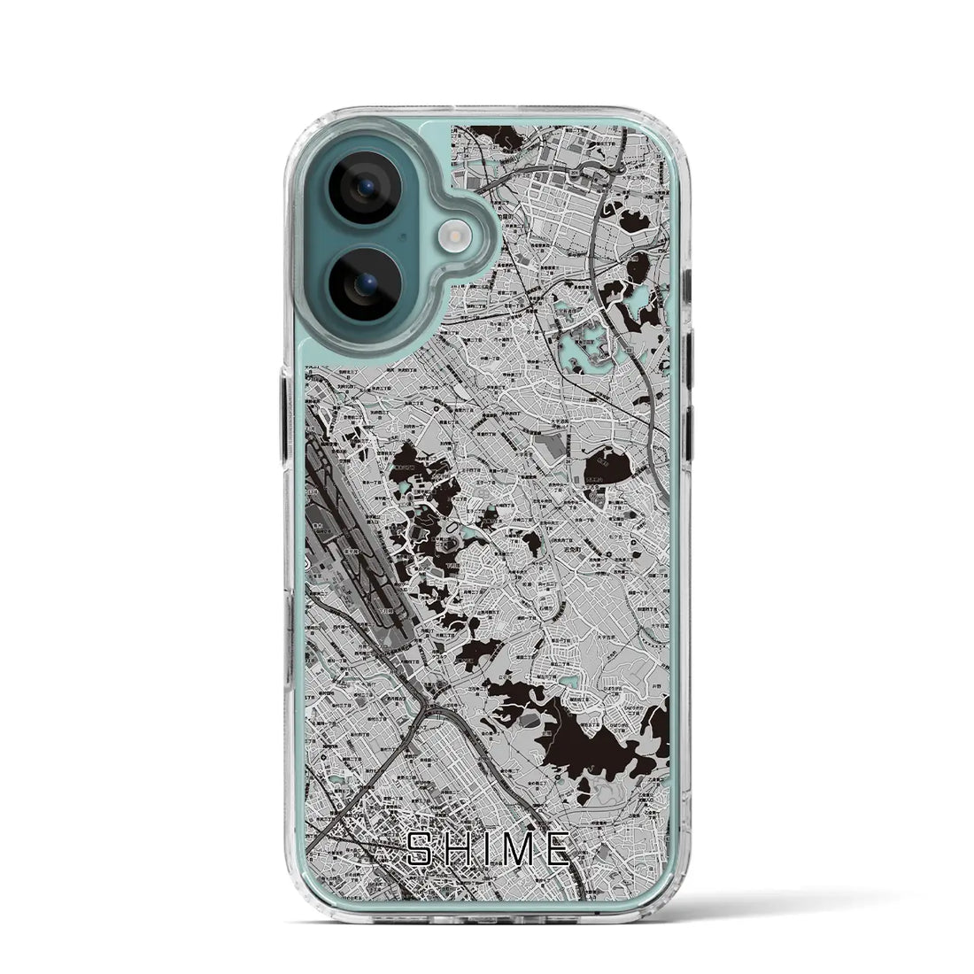 【志免(福岡県)】地図柄iPhoneケース(MagSafeタイプ)モノトーン・iPhone 16 Pro 用