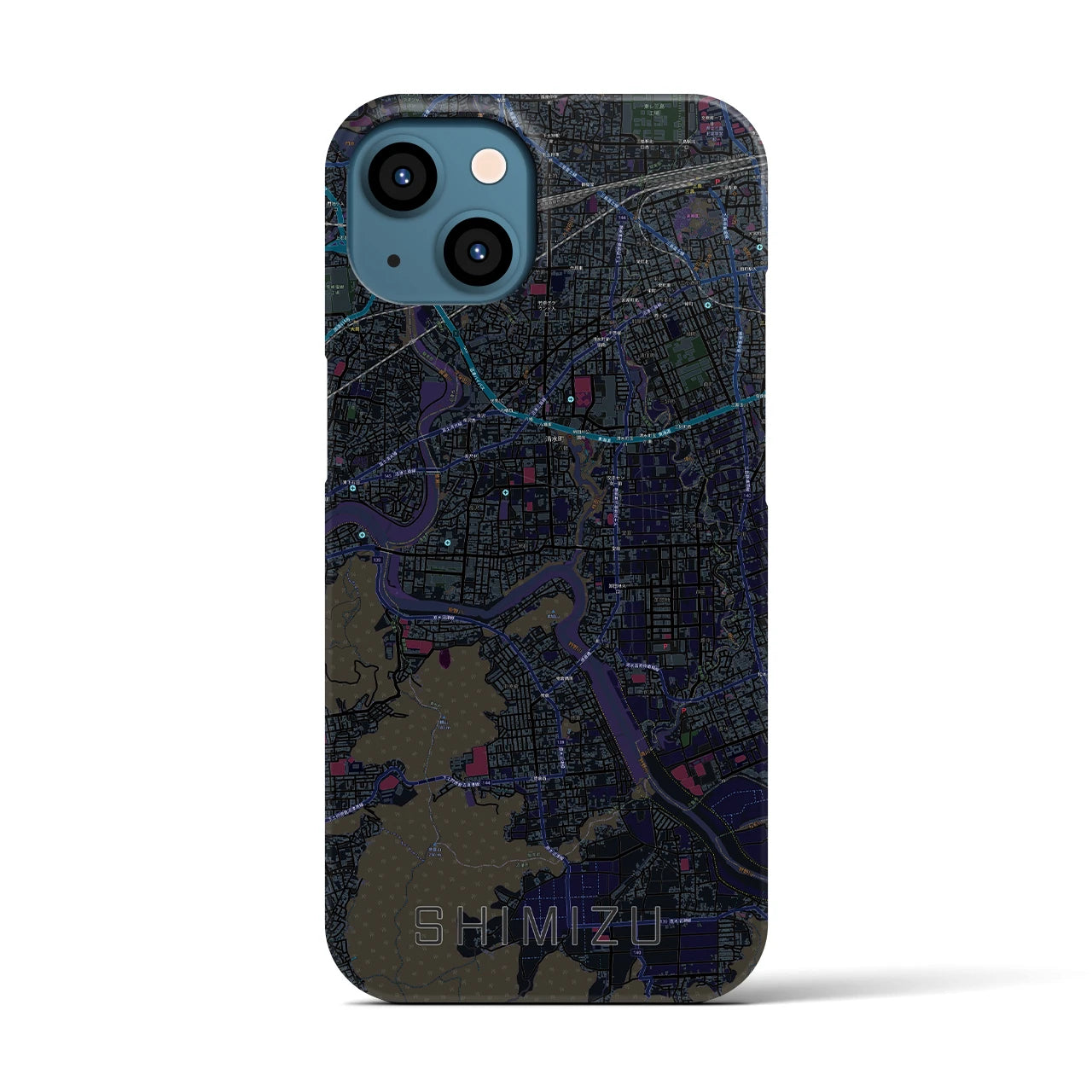 【清水（静岡県清水町）】地図柄iPhoneケース（バックカバータイプ）