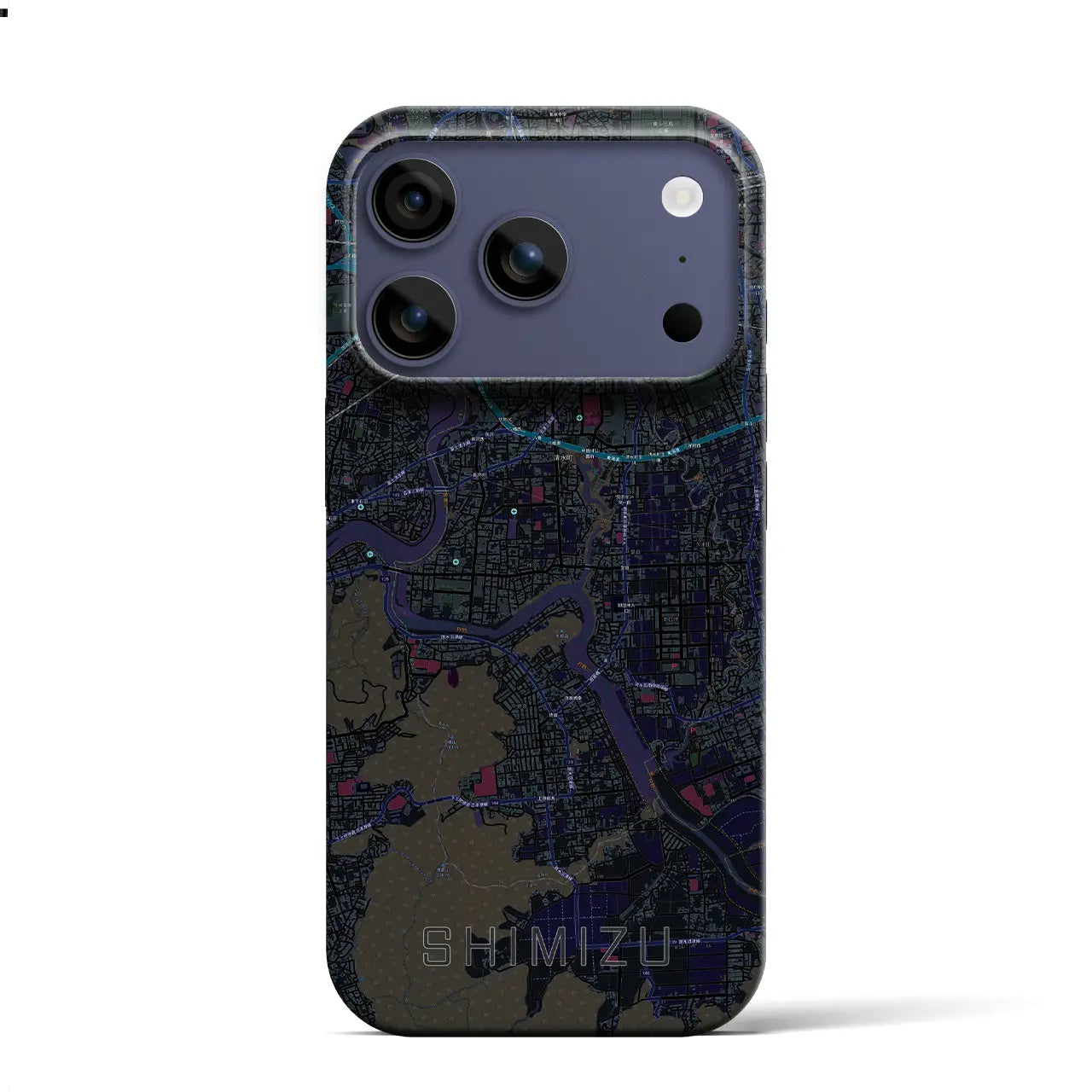 【清水（静岡県清水町）】地図柄iPhoneケース（バックカバータイプ）