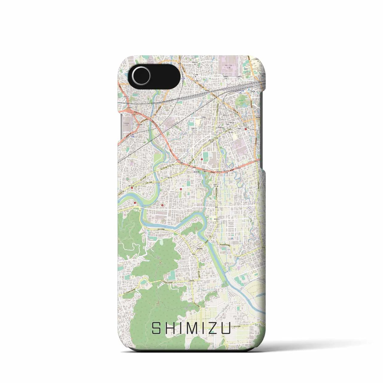 【清水（静岡県清水町）】地図柄iPhoneケース（バックカバータイプ）