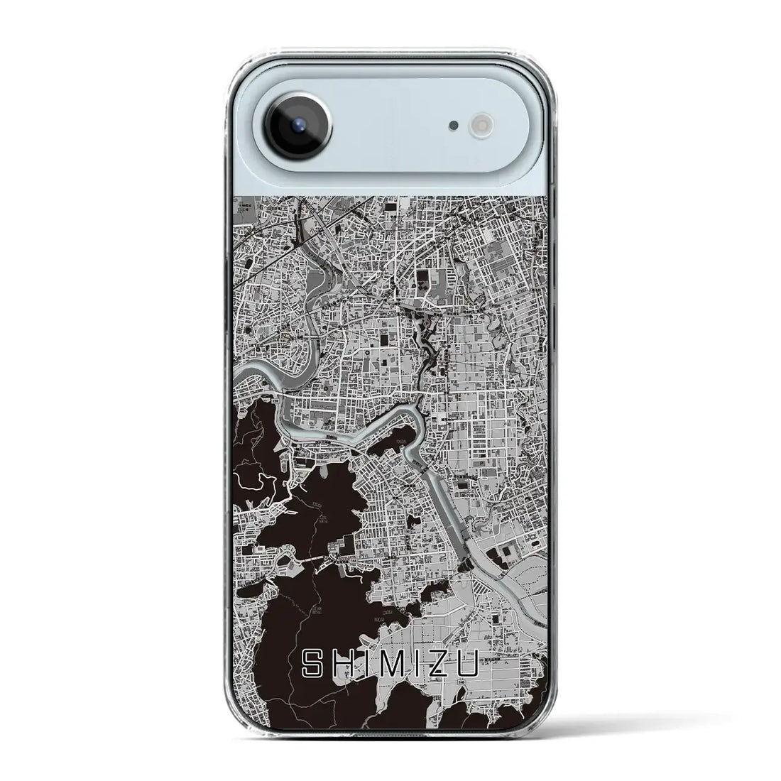【清水（静岡県清水町）】地図柄iPhoneケース（クリアタイプ）モノトーン・iPhone 17 Pro Max 用