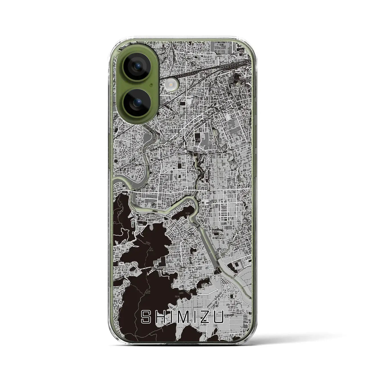 【清水（静岡県清水町）】地図柄iPhoneケース（クリアタイプ）