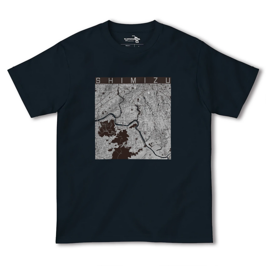 【清水（静岡県清水町）（静岡県）】地図柄ヘビーウェイトTシャツ