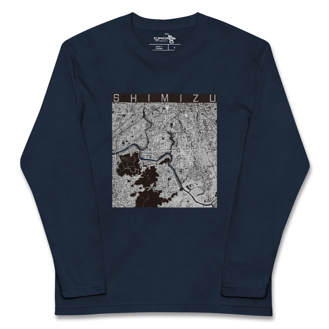 【清水(静岡県清水町)(静岡県)】地図柄ロングスリーブTシャツ
