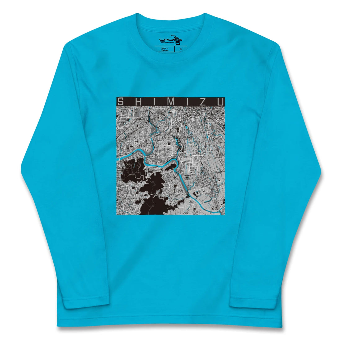 【清水（静岡県清水町）（静岡県）】地図柄ロングスリーブTシャツ