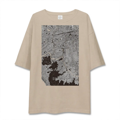 【清水（静岡県清水町）（静岡県）】地図柄ビッグシルエットTシャツ