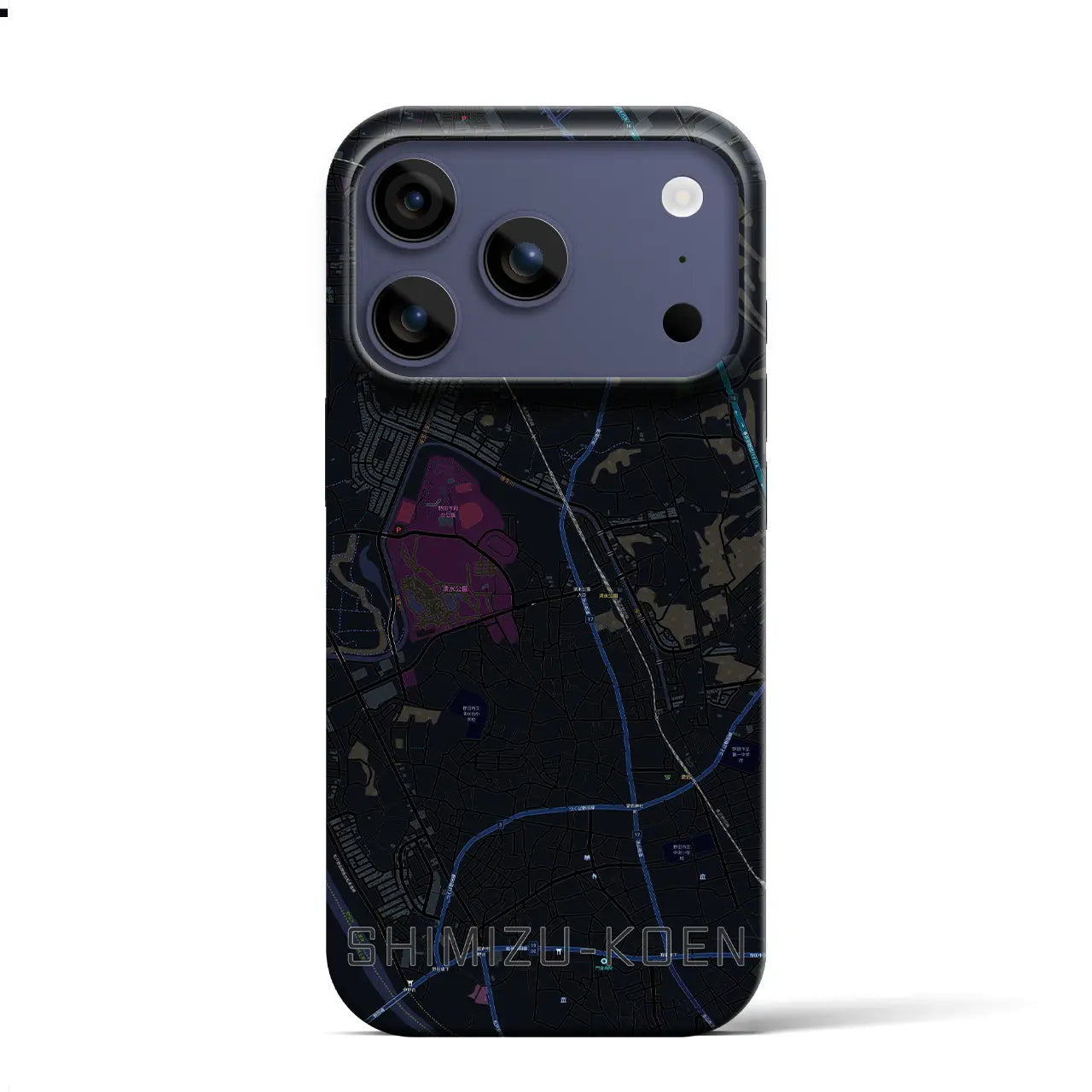 【清水公園（千葉県）】地図柄iPhoneケース（バックカバータイプ）