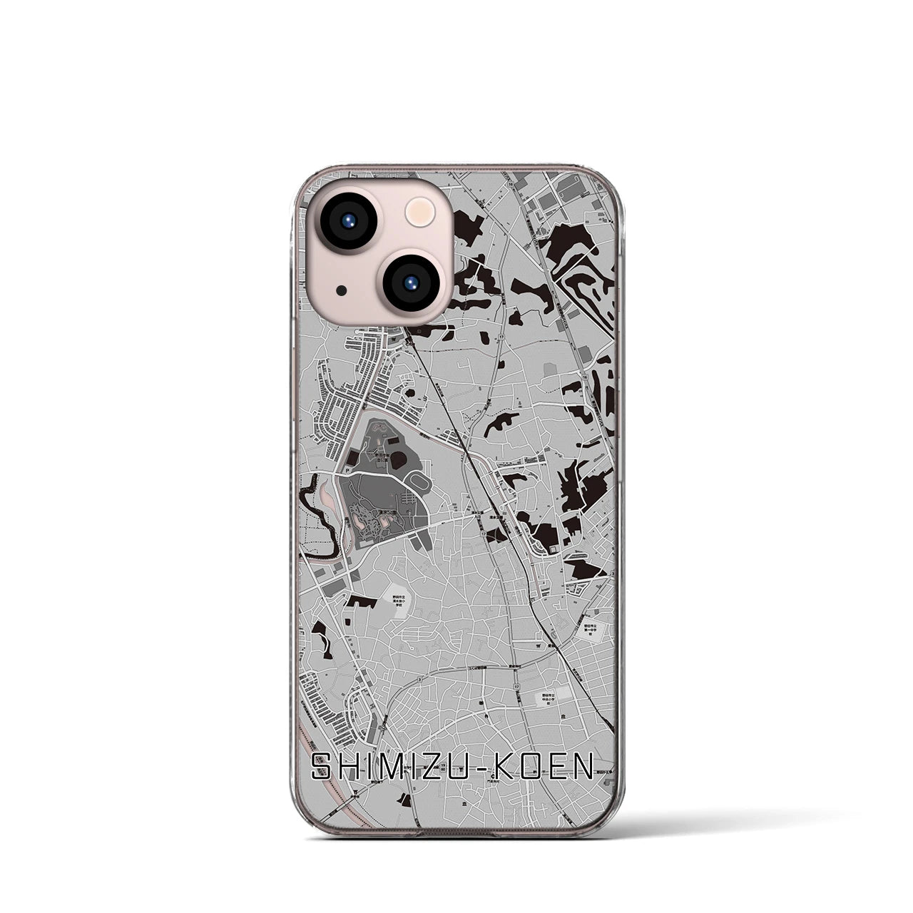 【清水公園（千葉県）】地図柄iPhoneケース（クリアタイプ）