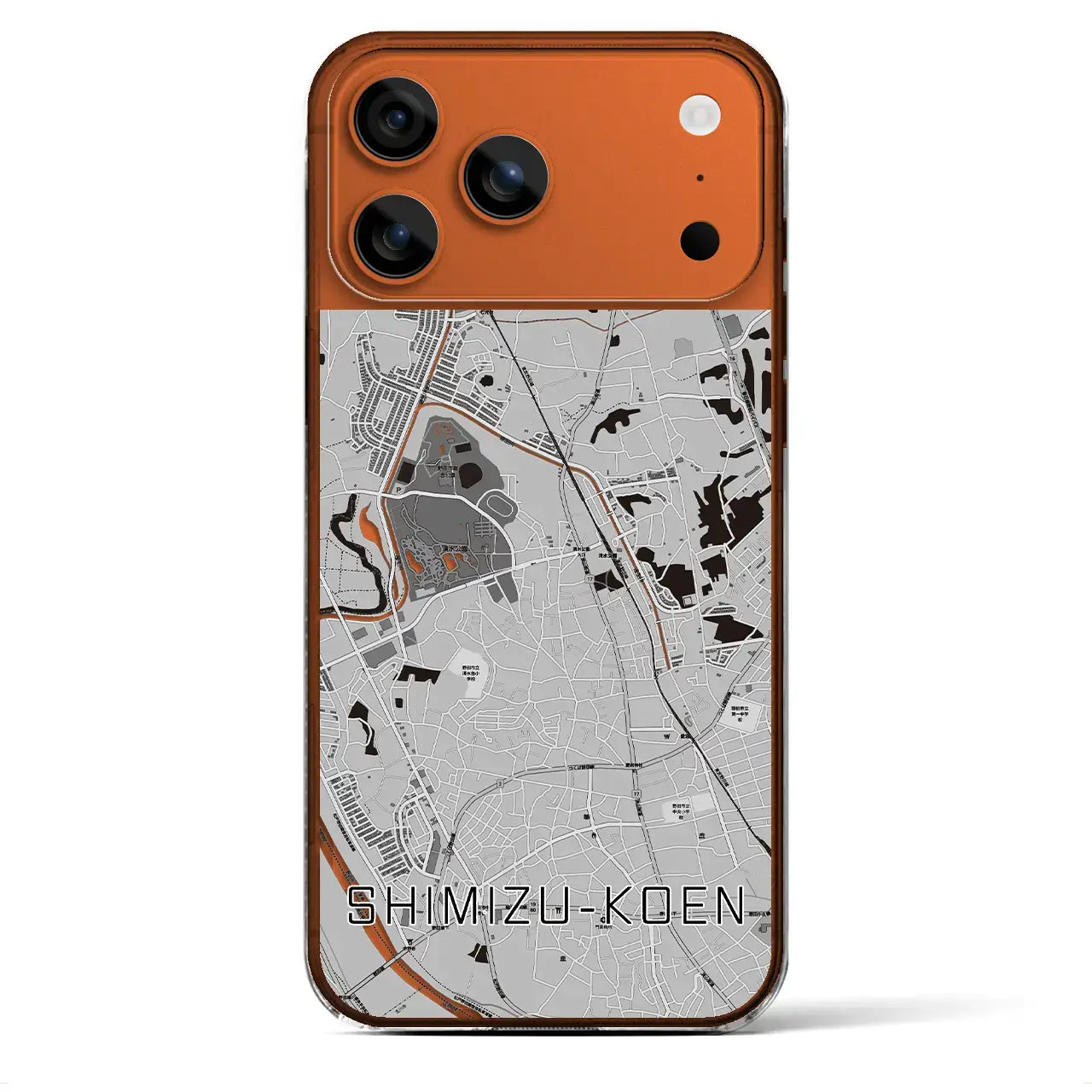 【清水公園（千葉県）】地図柄iPhoneケース（クリアタイプ）