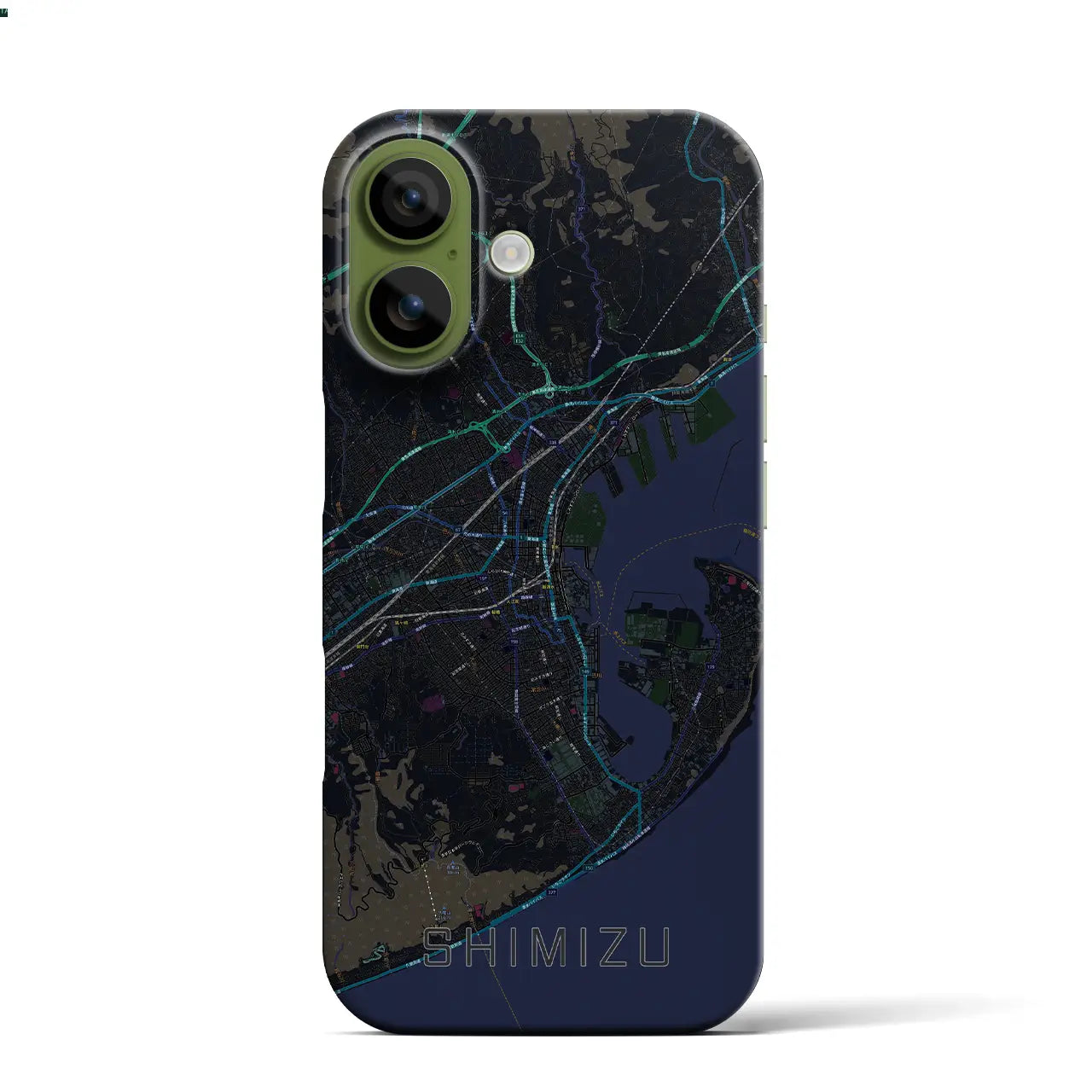 【清水（静岡県）】地図柄iPhoneケース（バックカバータイプ）