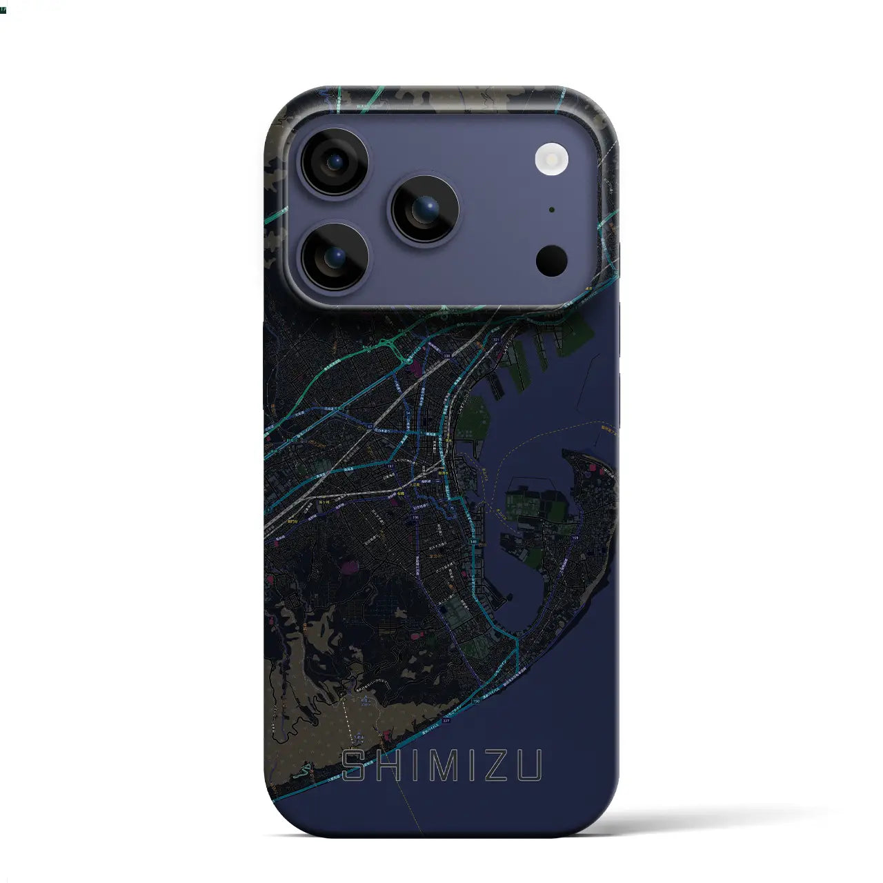 【清水（静岡県）】地図柄iPhoneケース（バックカバータイプ）