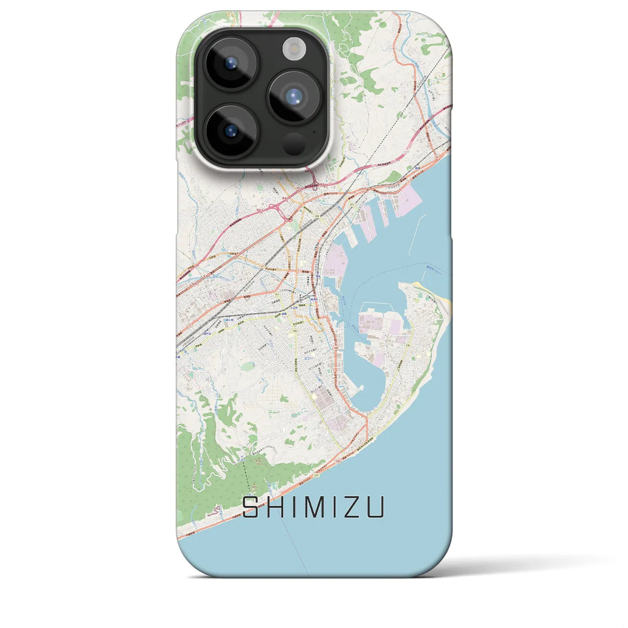 【清水（静岡県）】地図柄iPhoneケース（バックカバータイプ）