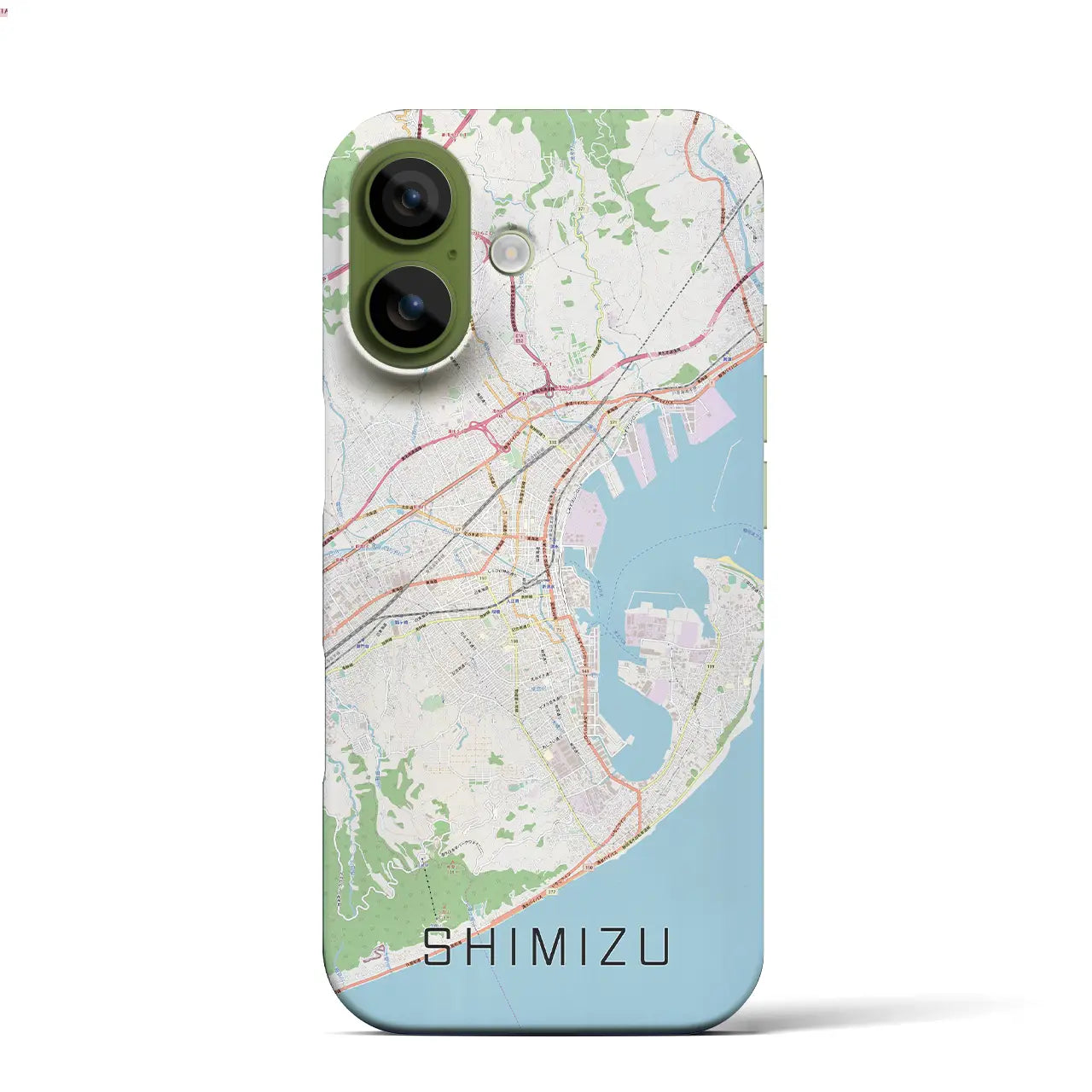 【清水（静岡県）】地図柄iPhoneケース（バックカバータイプ）