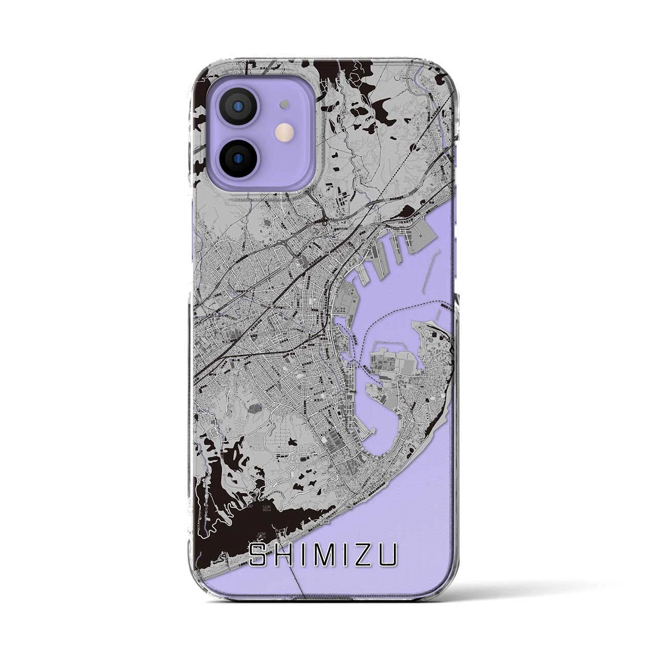 【清水（静岡県）】地図柄iPhoneケース（クリアタイプ）