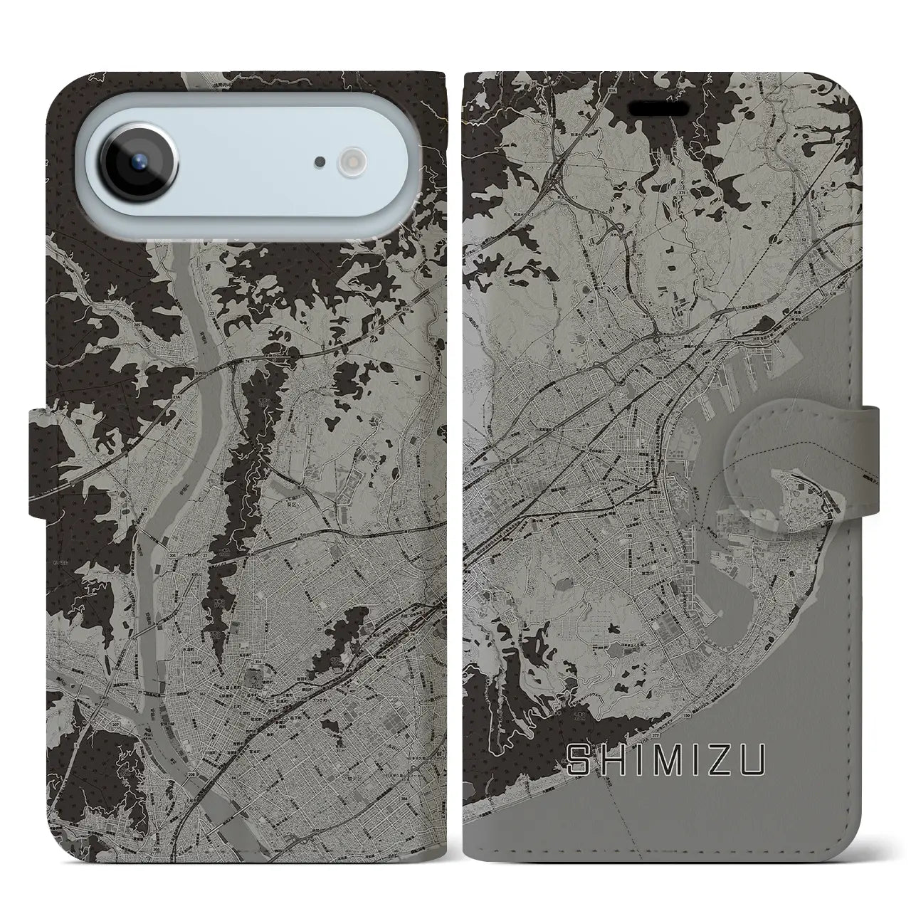 【清水（静岡県）】地図柄iPhoneケース（手帳タイプ）