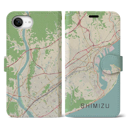 【清水（静岡県）】地図柄iPhoneケース（手帳タイプ）