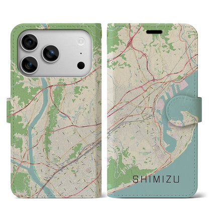 【清水（静岡県）】地図柄iPhoneケース（手帳タイプ）