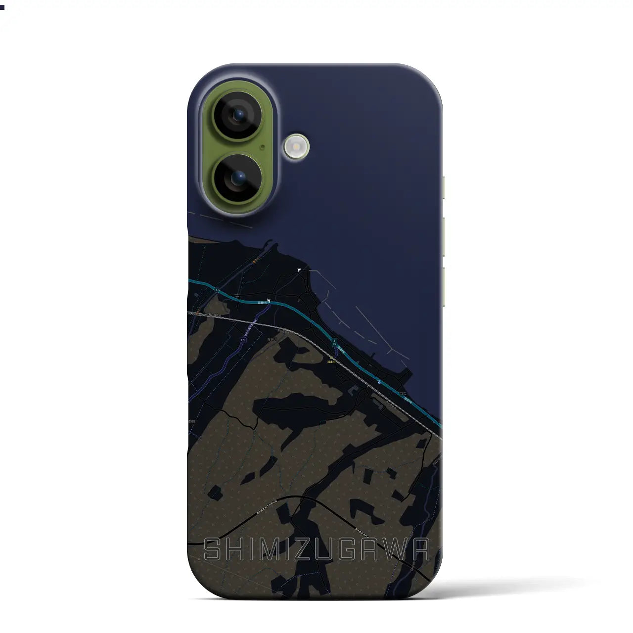 【清水川（青森県）】地図柄iPhoneケース（バックカバータイプ）