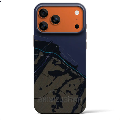 【清水川（青森県）】地図柄iPhoneケース（バックカバータイプ）