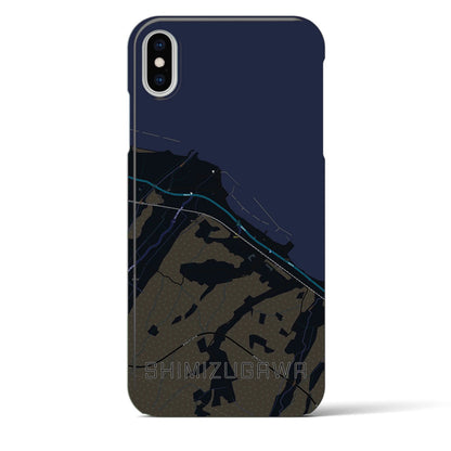 【清水川（青森県）】地図柄iPhoneケース（バックカバータイプ）