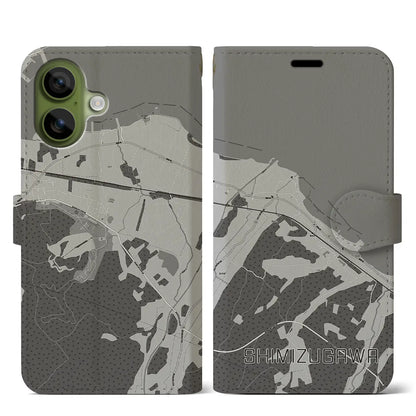 【清水川（青森県）】地図柄iPhoneケース（手帳タイプ）