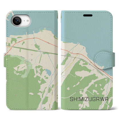 【清水川（青森県）】地図柄iPhoneケース（手帳タイプ）