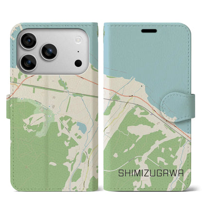 【清水川（青森県）】地図柄iPhoneケース（手帳タイプ）