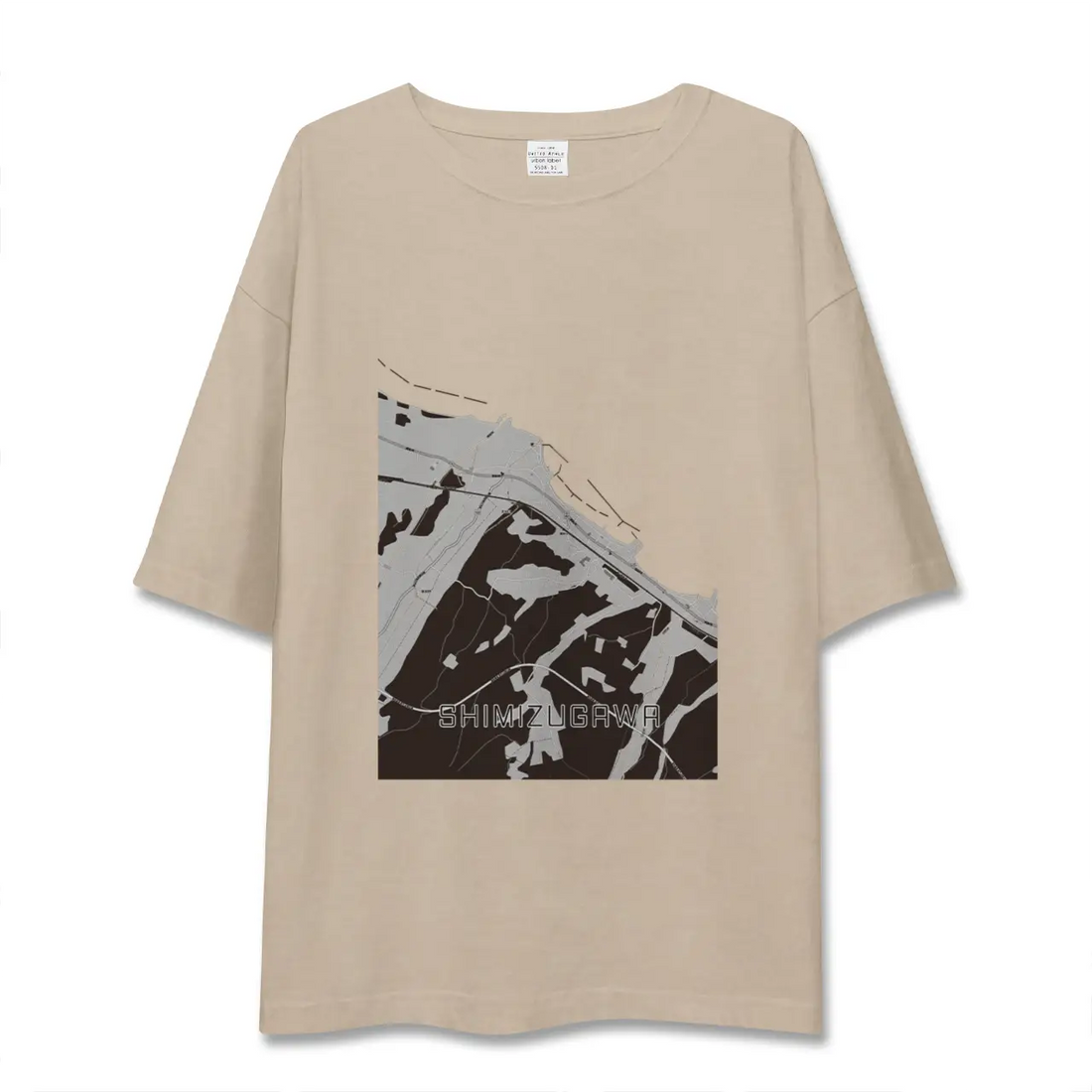 【清水川(青森県)】地図柄ビッグシルエットTシャツ