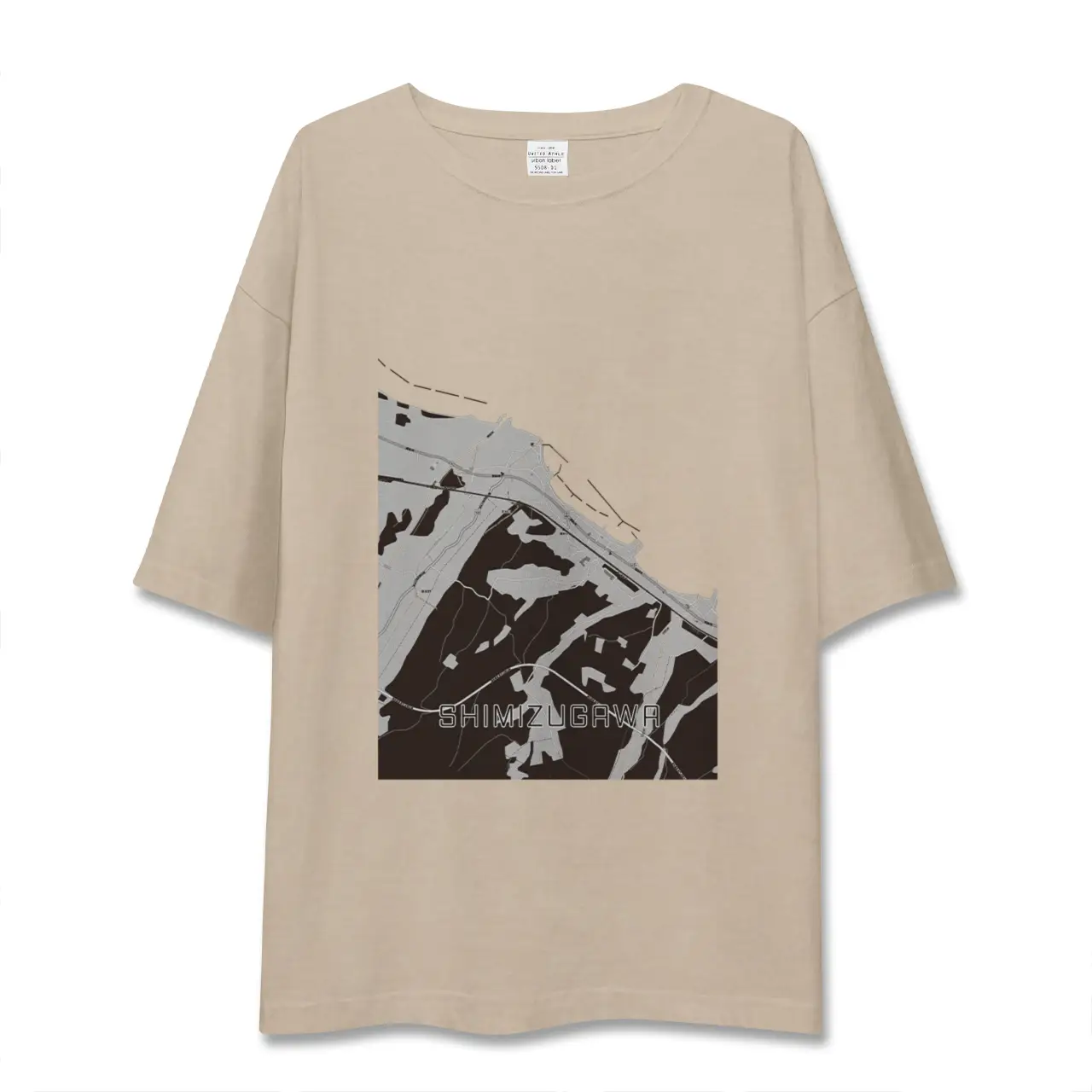 【清水川（青森県）】地図柄ビッグシルエットTシャツ