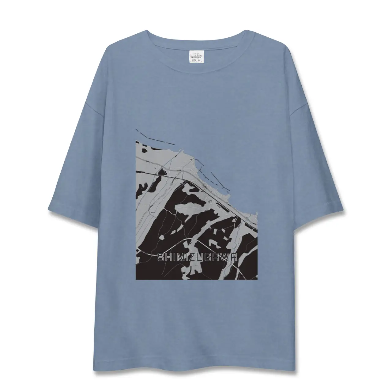 【清水川（青森県）】地図柄ビッグシルエットTシャツ