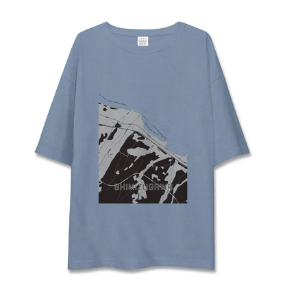 【清水川（青森県）】地図柄ビッグシルエットTシャツ