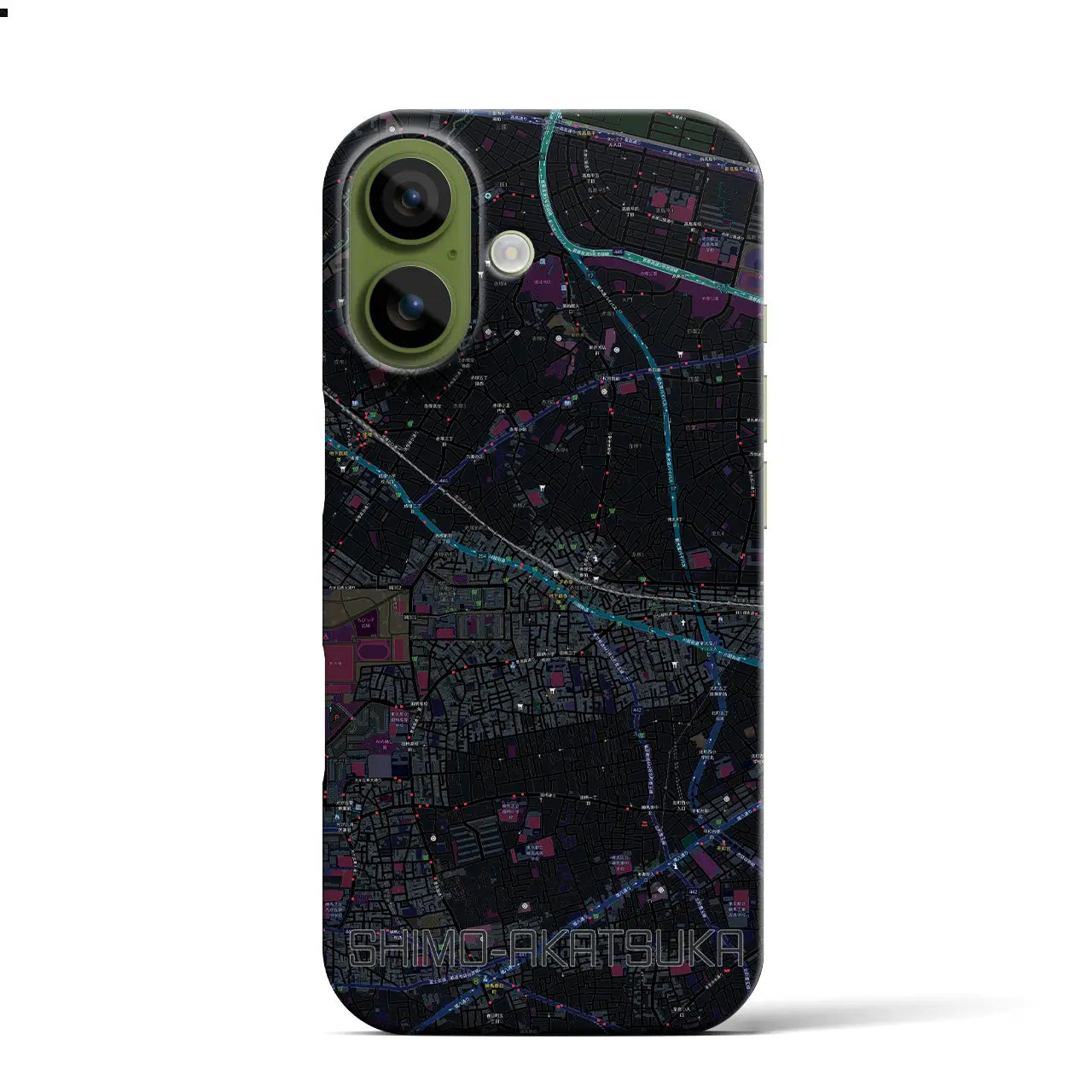 【下赤塚（東京都）】地図柄iPhoneケース（バックカバータイプ）