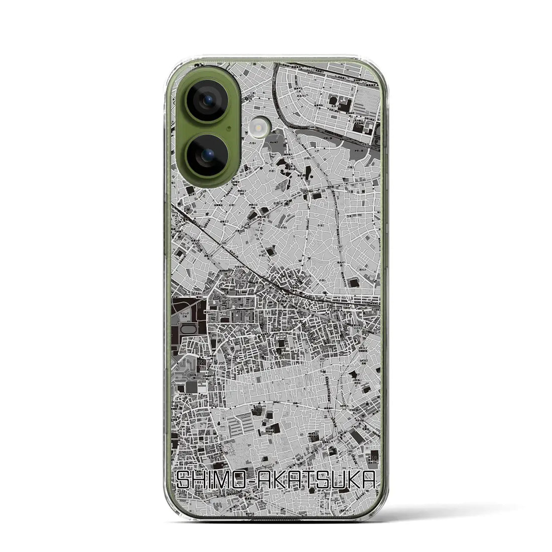 【下赤塚（東京都）】地図柄iPhoneケース（クリアタイプ）モノトーン・iPhone 17 Pro Max 用