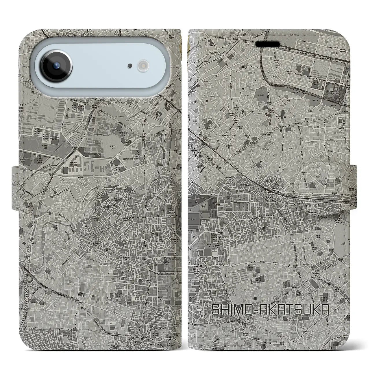 【下赤塚（東京都）】地図柄iPhoneケース（手帳タイプ）