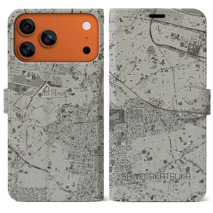 【下赤塚（東京都）】地図柄iPhoneケース（手帳タイプ）