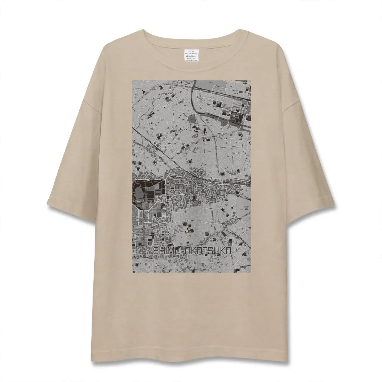【下赤塚（東京都）】地図柄ビッグシルエットTシャツ
