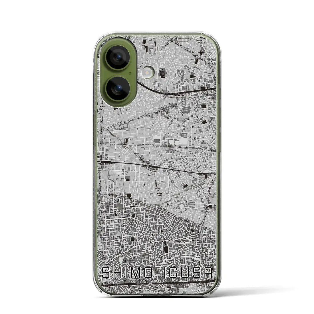 【下井草(東京都)】地図柄iPhoneケース(クリアタイプ)モノトーン・iPhone 17 Pro Max 用