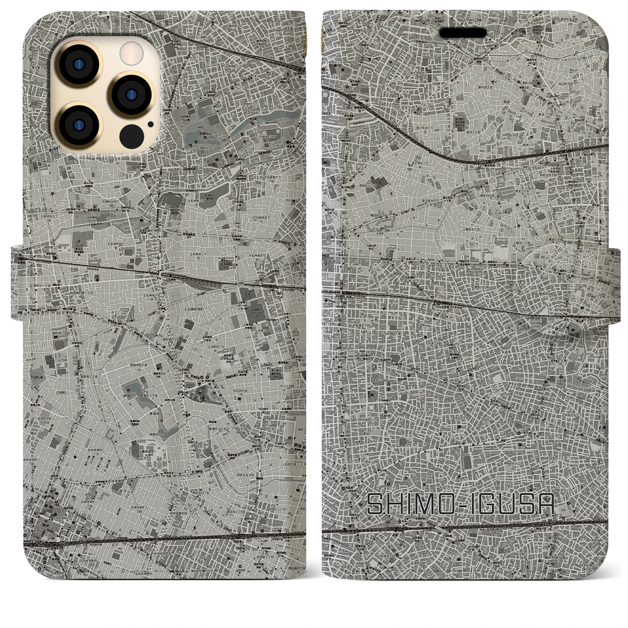 【下井草（東京都）】地図柄iPhoneケース（手帳タイプ）