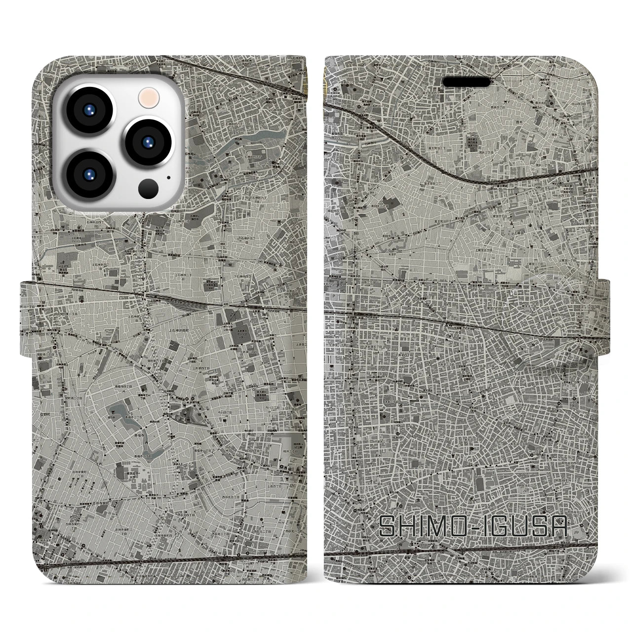 【下井草（東京都）】地図柄iPhoneケース（手帳タイプ）