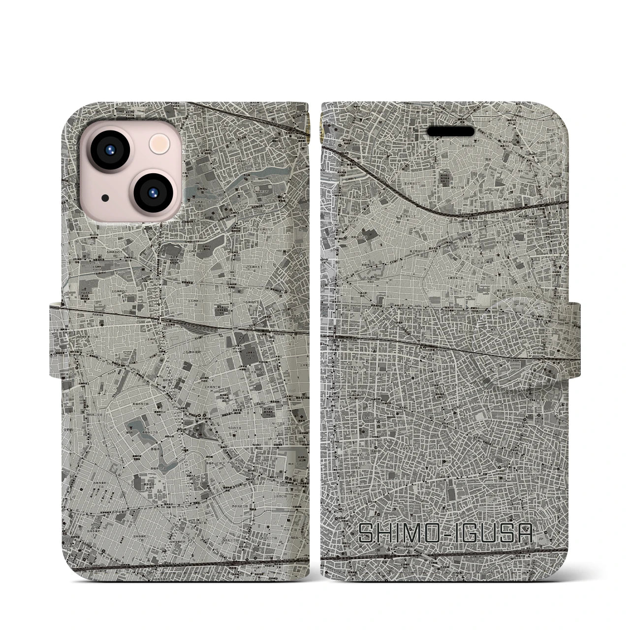 【下井草（東京都）】地図柄iPhoneケース（手帳タイプ）