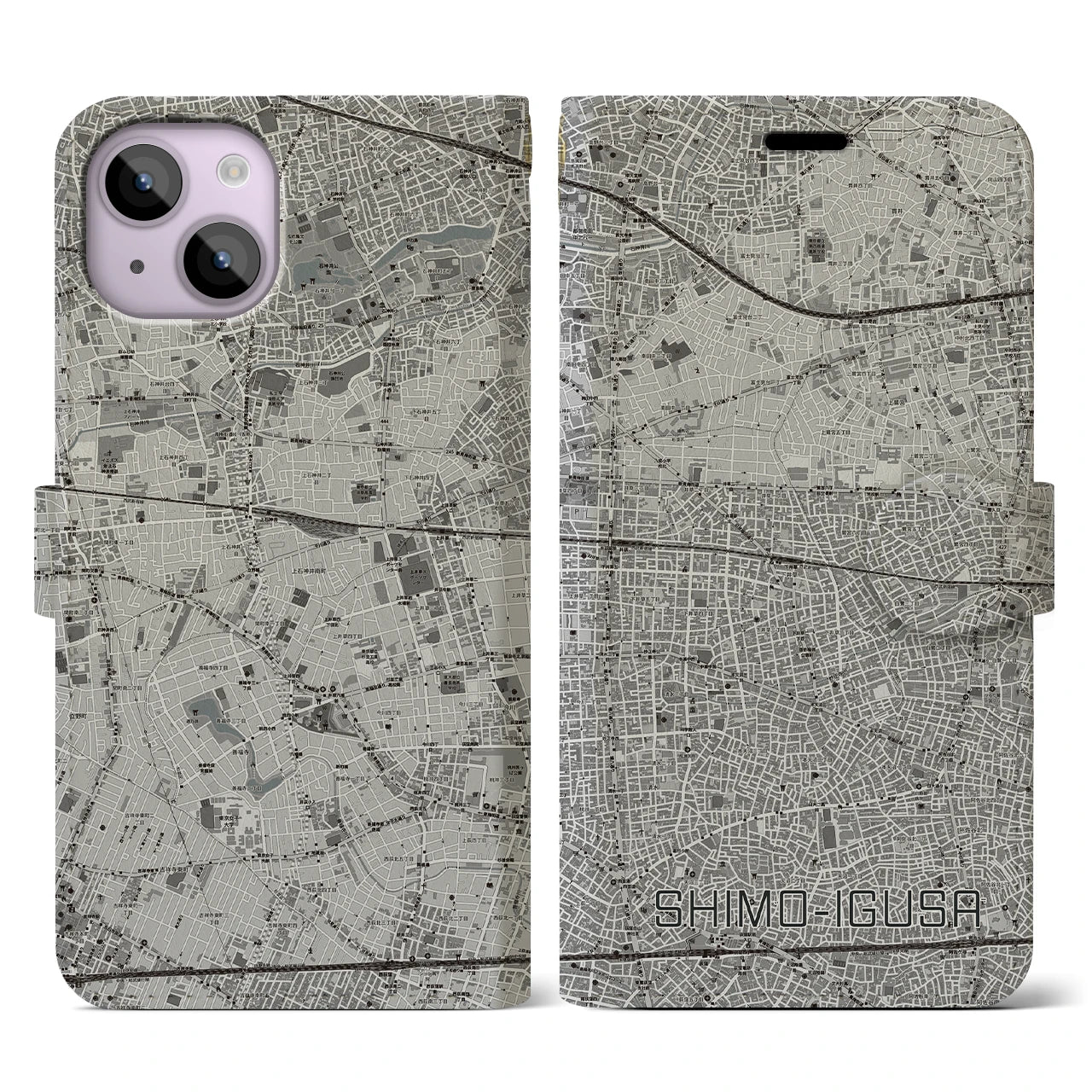 【下井草（東京都）】地図柄iPhoneケース（手帳タイプ）