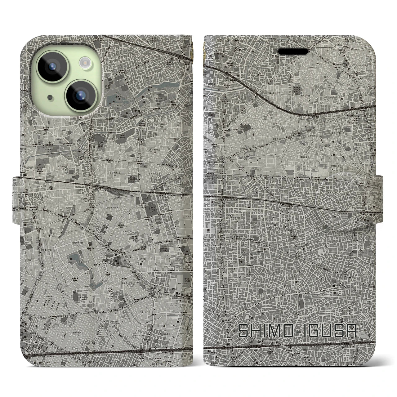 【下井草（東京都）】地図柄iPhoneケース（手帳タイプ）