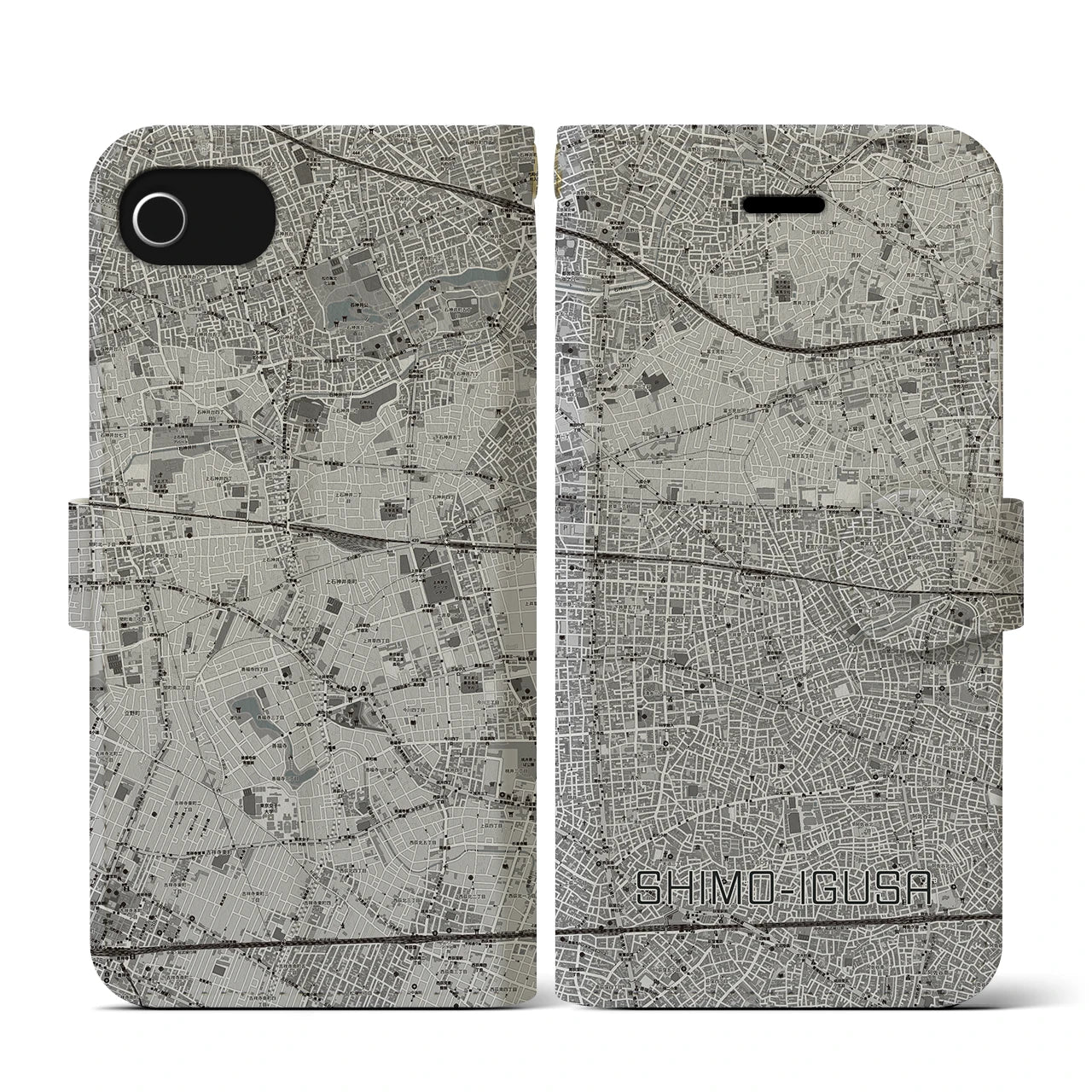 【下井草（東京都）】地図柄iPhoneケース（手帳タイプ）